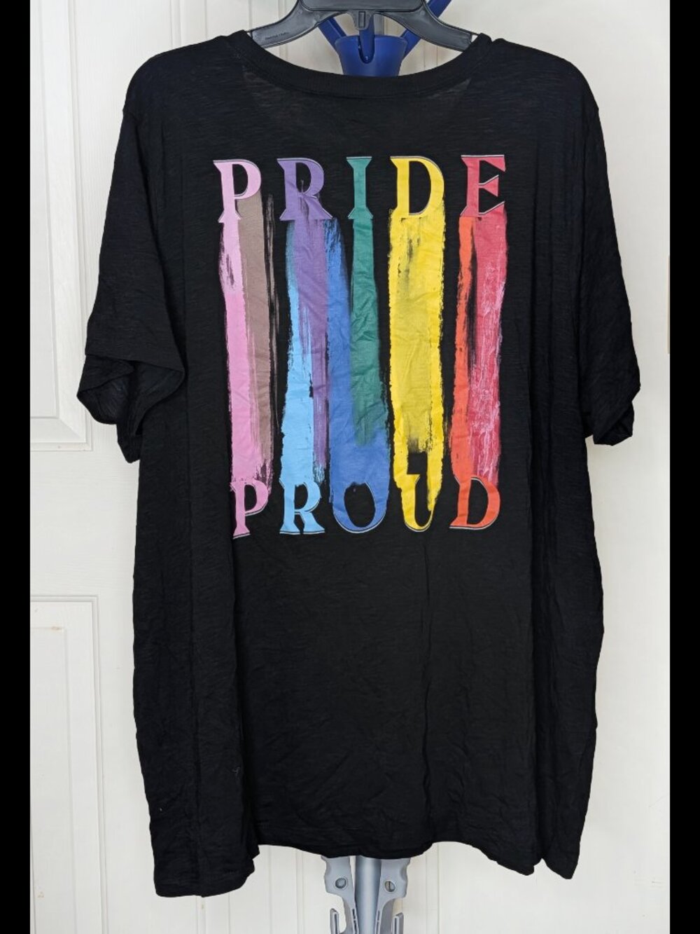 Cute TORRID NWT Size 4 3X Black Tee PRIDE PROUD Stretch T-Shirt - Picture 2 of 2